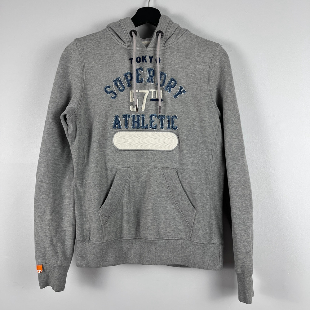 Superdry Athletic Tokyo Japan spirit hoodie men sweatshirt gary size small